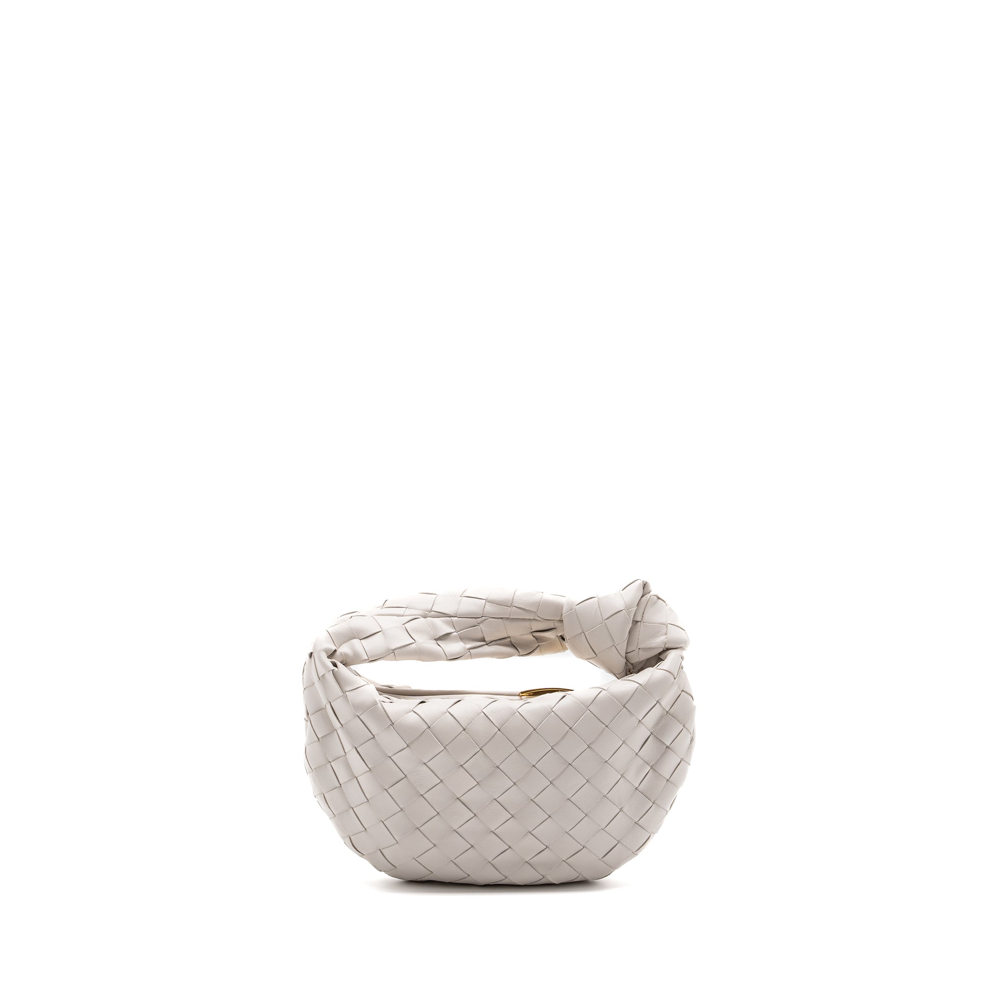 BOTTEGA VENETA MINI JODIE LAMBSKIN CHALK GHW