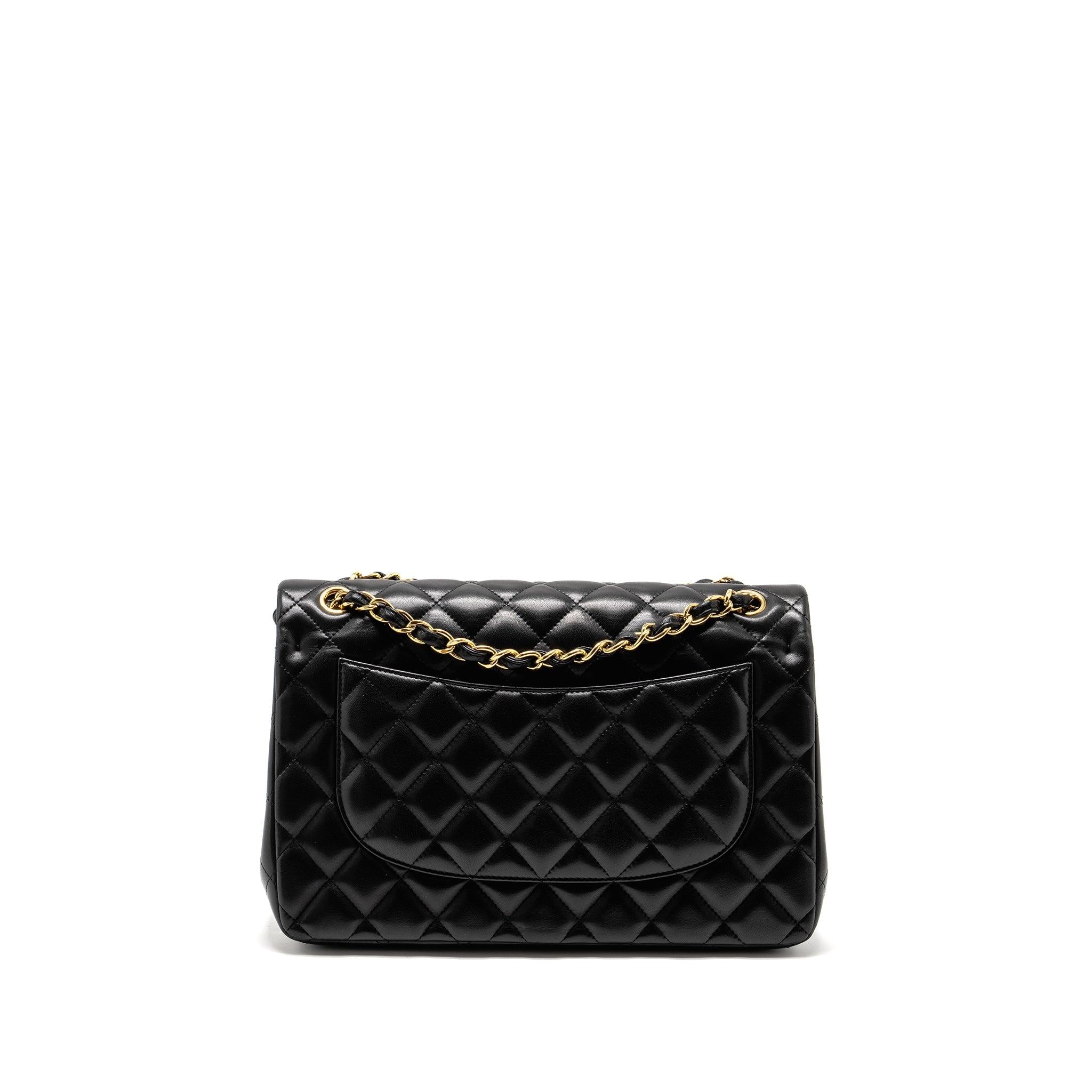 CHANEL JUMBO CLASSIC DOUBLE FLAP BAG LAMBSKIN BLACK GHW