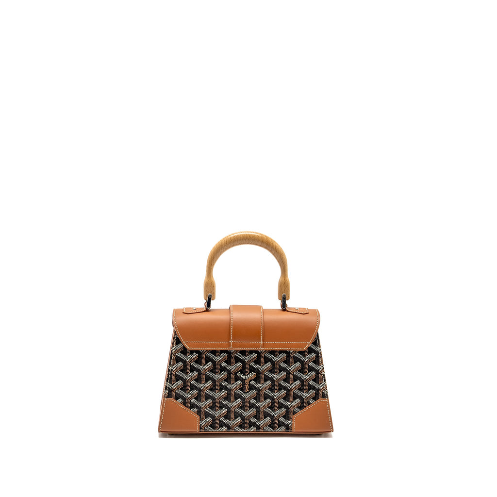 GOYARD MINI STRUCTURE SAIGON BAG CANVAS / CALFSKIN BLACK/TAN SHW
