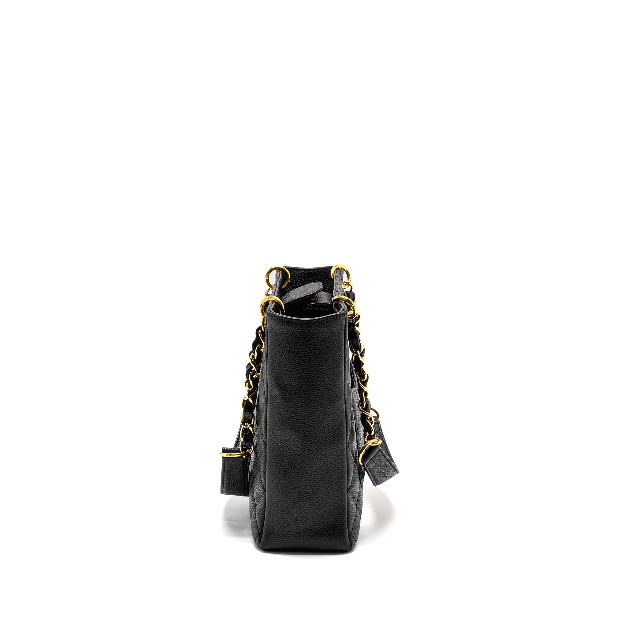CHANEL PETIT SHOPPING TOTE BAG CAVIAR BLACK GHW