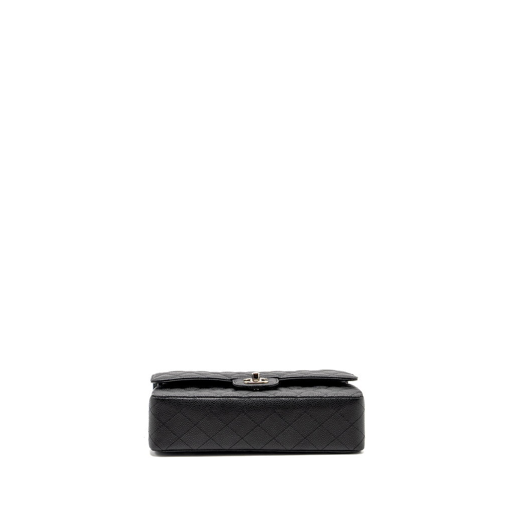 CHANEL MEDIUM CLASSIC DOUBLE FLAP BAG CAVIAR BLACK SHW