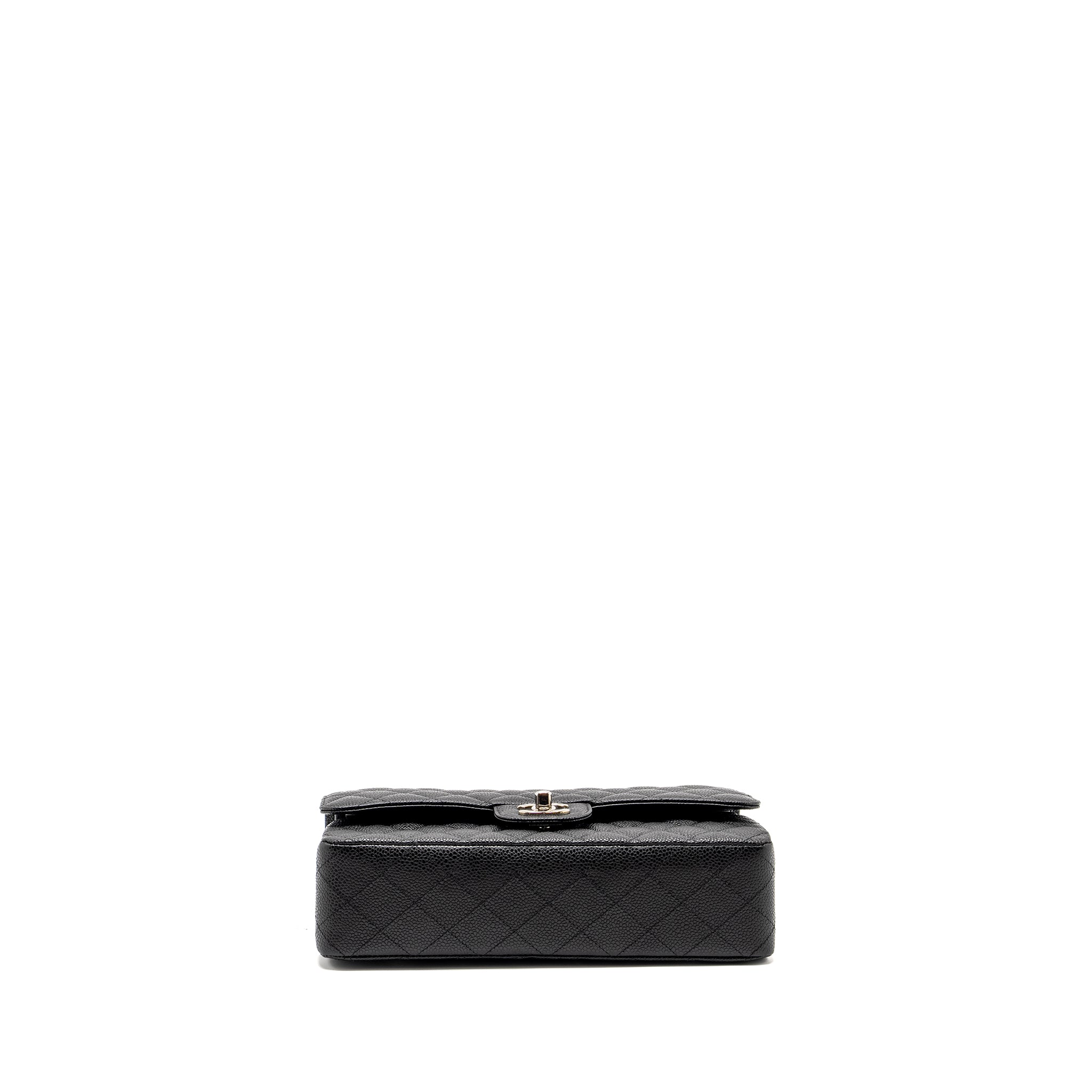 CHANEL MEDIUM CLASSIC DOUBLE FLAP BAG CAVIAR BLACK SHW