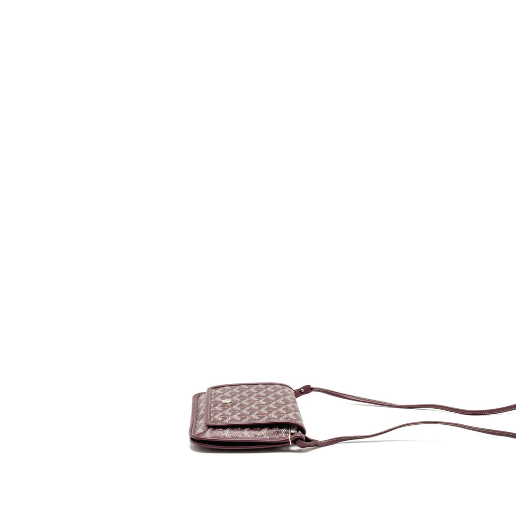 GOYARD PLUMET WALLET CLUTCH GOYARDINE CANVAS/LEATHER BURGUNDY SHW