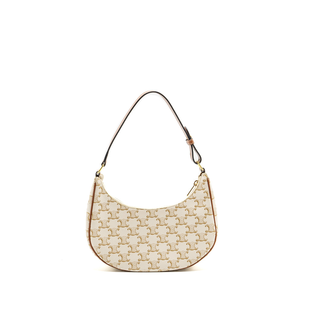 CELINE AVA BAG TRIOMPHE CANVAS / CALFSKIN WHITE GHW