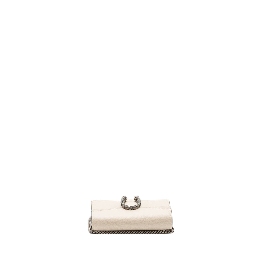 GUCCI SUPER MINI DIONYSUS CALFSKIN WHITE RUTHENIUM SHW