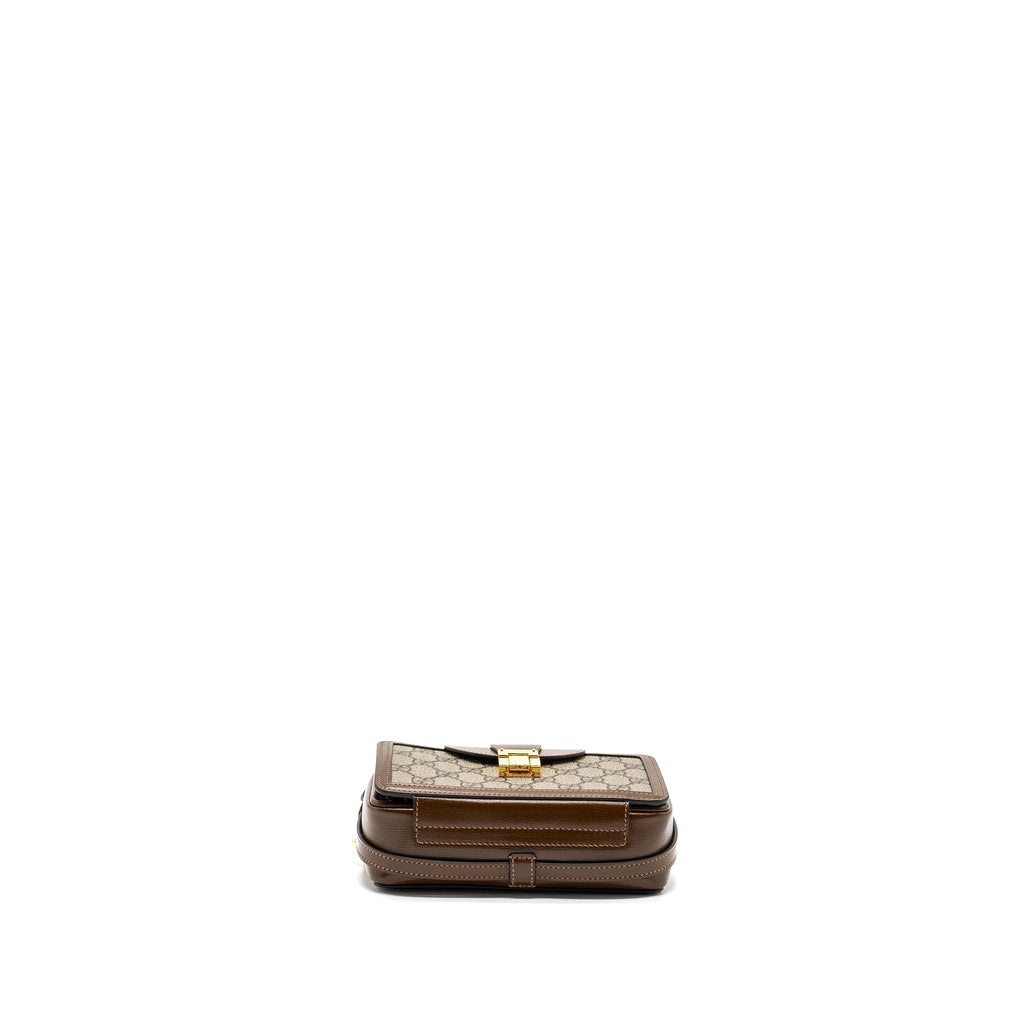 GUCCI MINI BAG WITH INTERLOCKING G GG SUPREME CANVAS/ LEATHER GHW