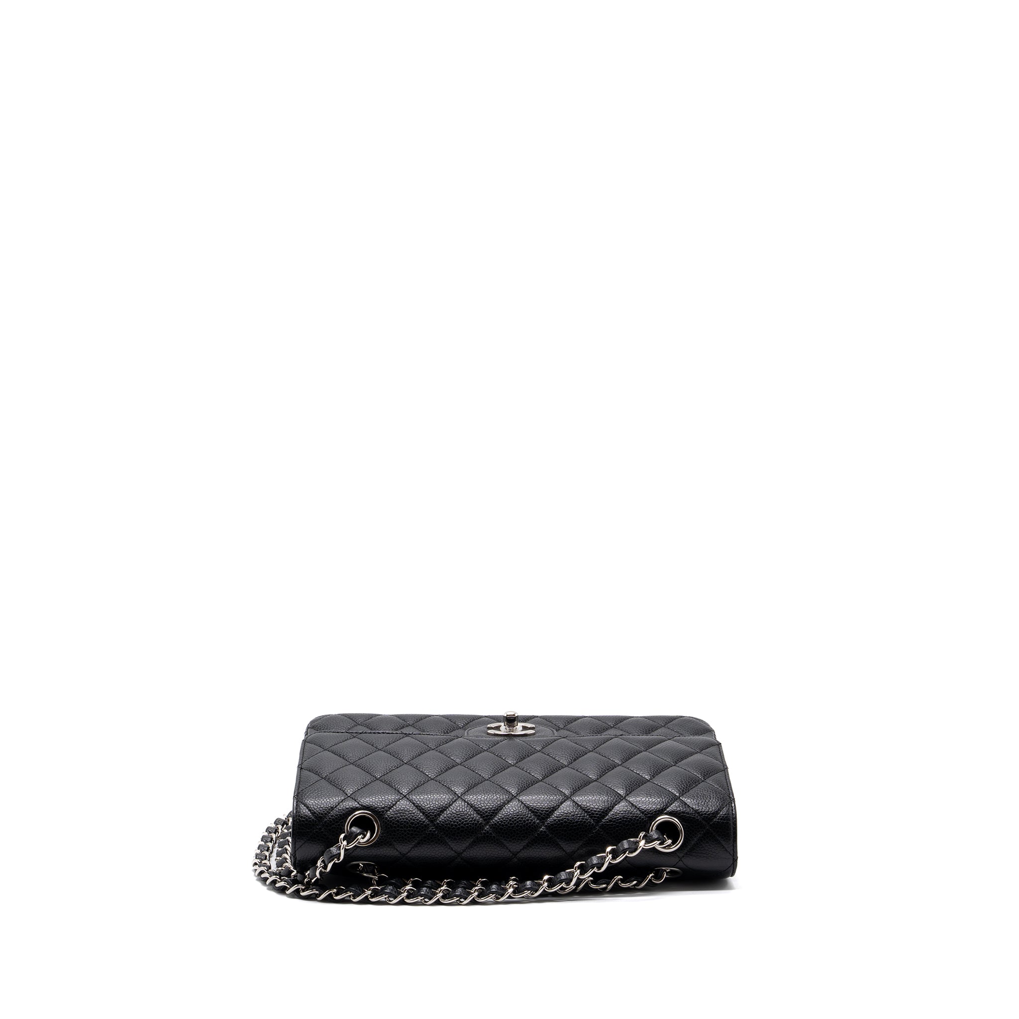 CHANEL MEDIUM CLASSIC DOUBLE FLAP BAG CAVIAR BLACK SHW