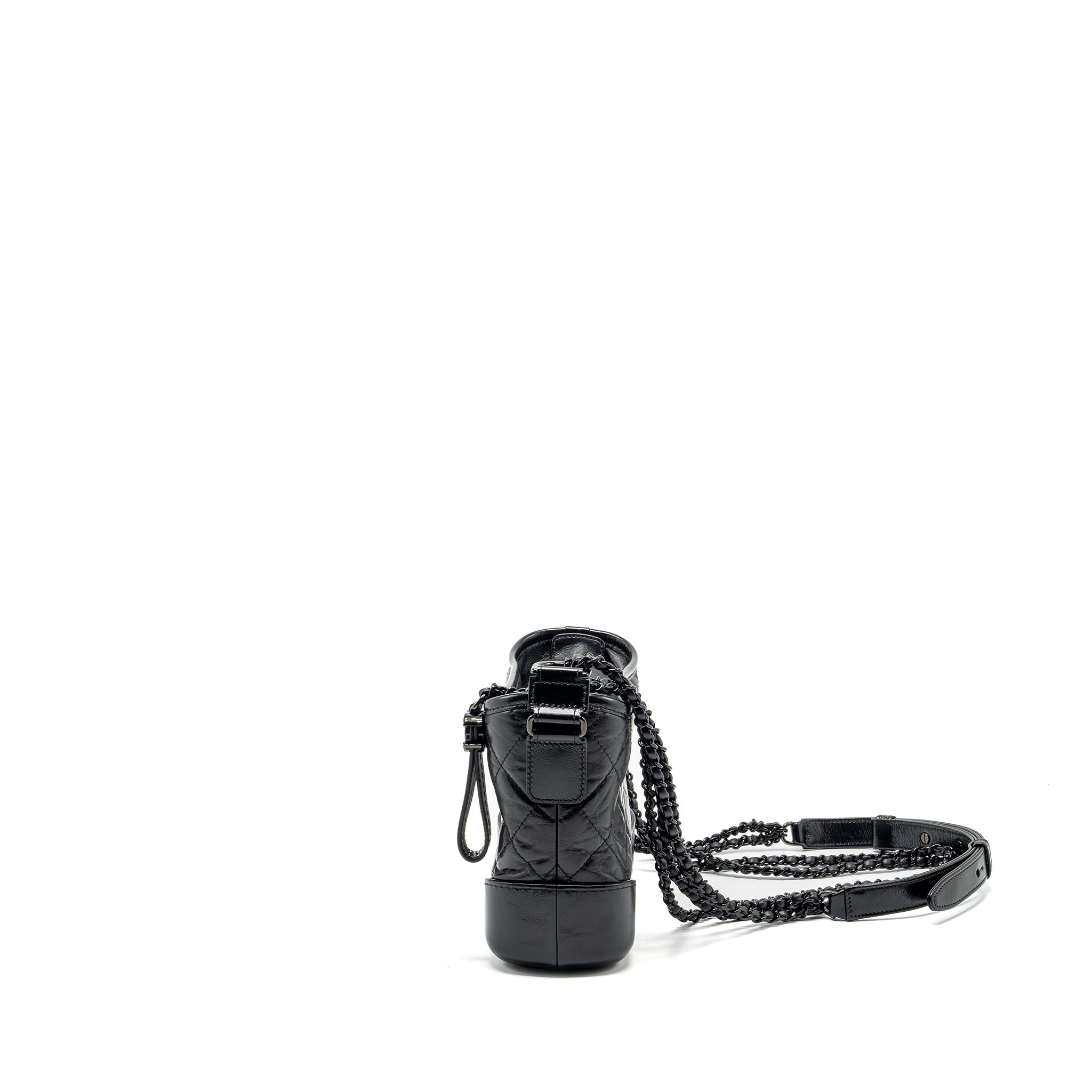 CHANEL SMALL GABRIELLE HOBO BAG AGED CALFSKIN SO BLACK