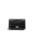 CHANEL 2.55 227 REISSUE FLAP BAG AGED CALFSKIN BLACK RUTHENIUM HARDWARE