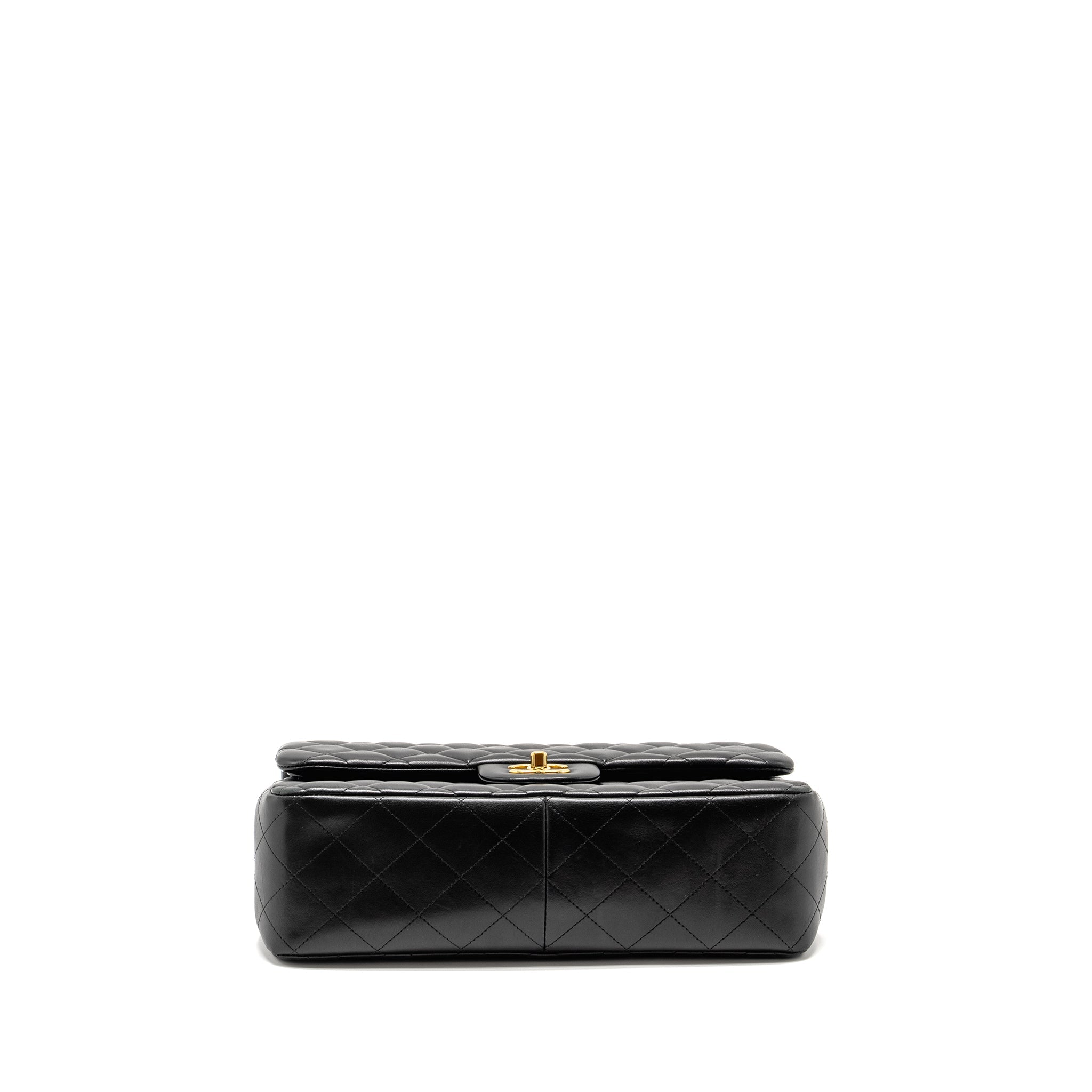 CHANEL JUMBO CLASSIC DOUBLE FLAP BAG LAMBSKIN BLACK GHW
