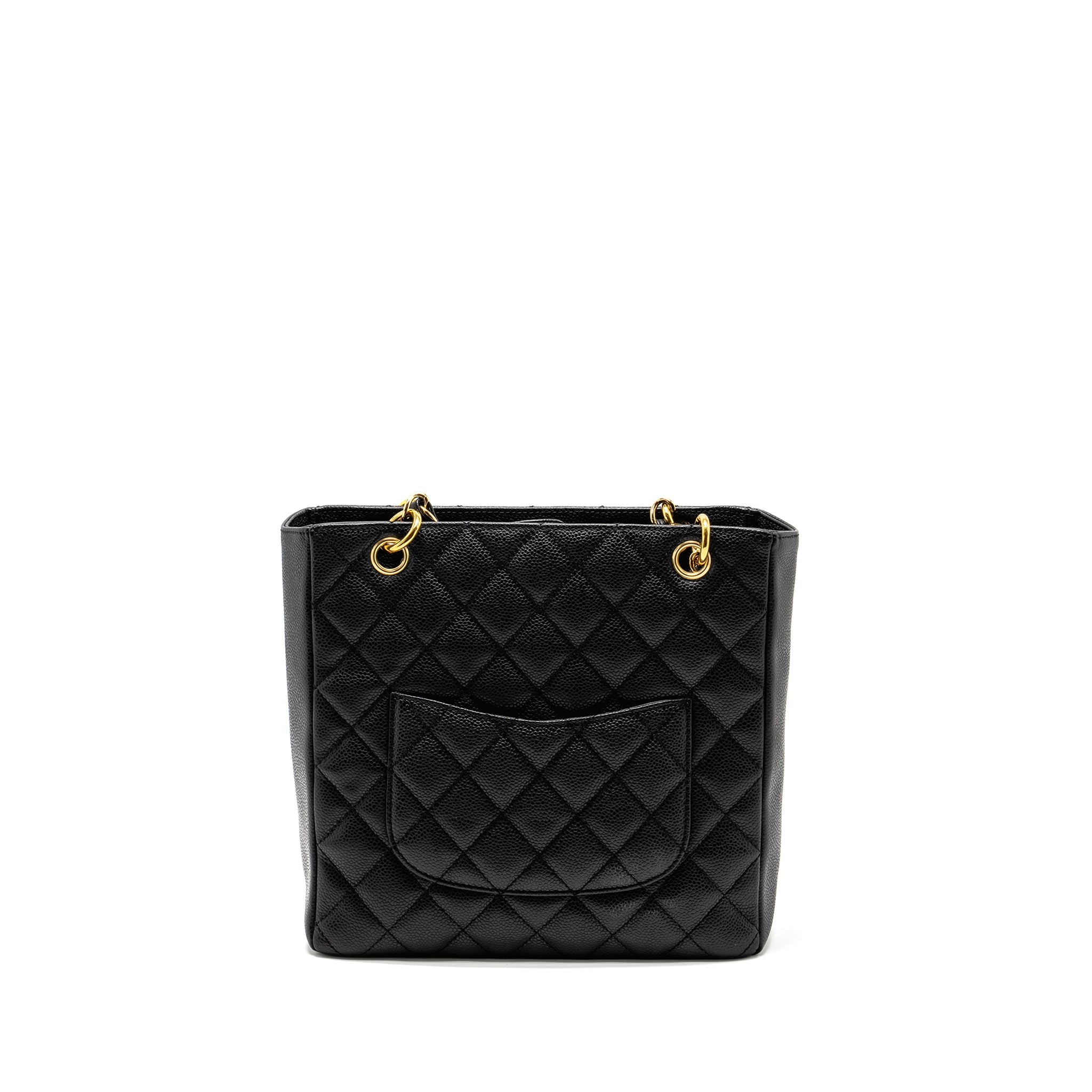 CHANEL PETIT SHOPPING TOTE BAG CAVIAR BLACK GHW