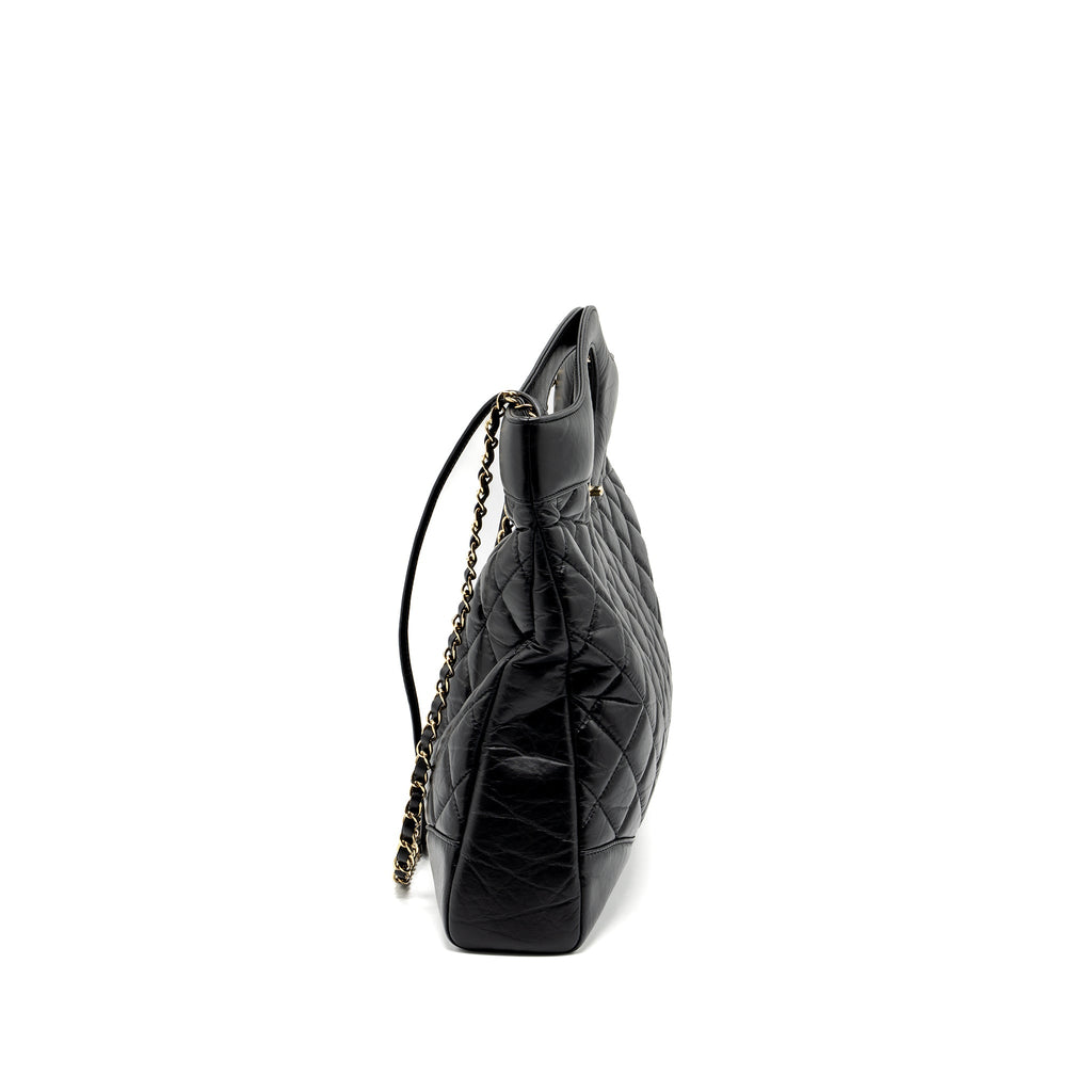 CHANEL LARGE 31 BAG AGED CALFSKIN BLACK LGHW (MICROCHIP)