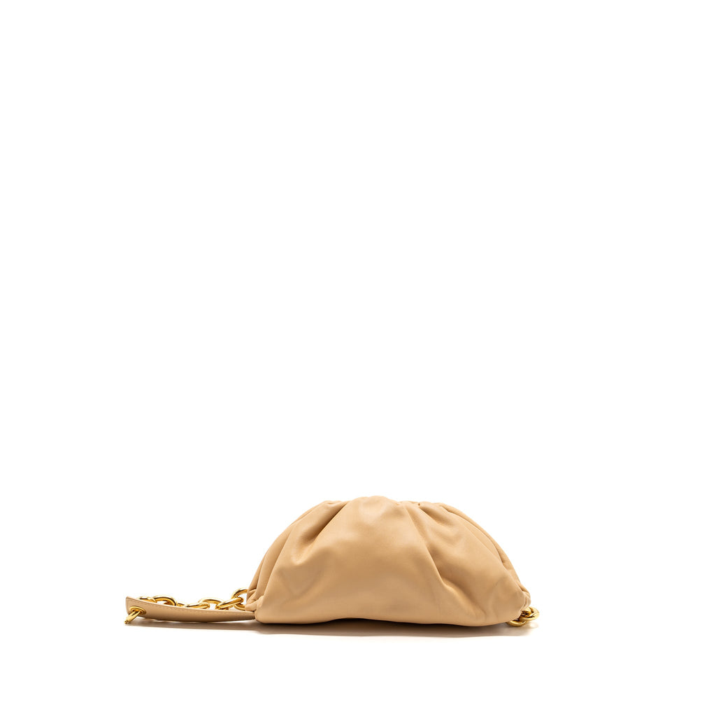 BOTTEGA VENETA THE MINI POUCH BELT BAG CALFSKIN BEIGE GHW