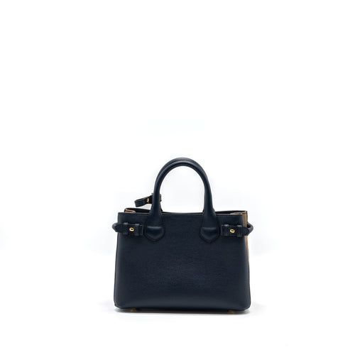 BURBERRY HOUSE CHECK BANNER TOTE BAG CALFSKIN NAVY/MULTICOLOURED GHW