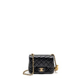 CHANEL PEARL CRUSH MINI SQUARE LAMBSKIN BLACK GHW