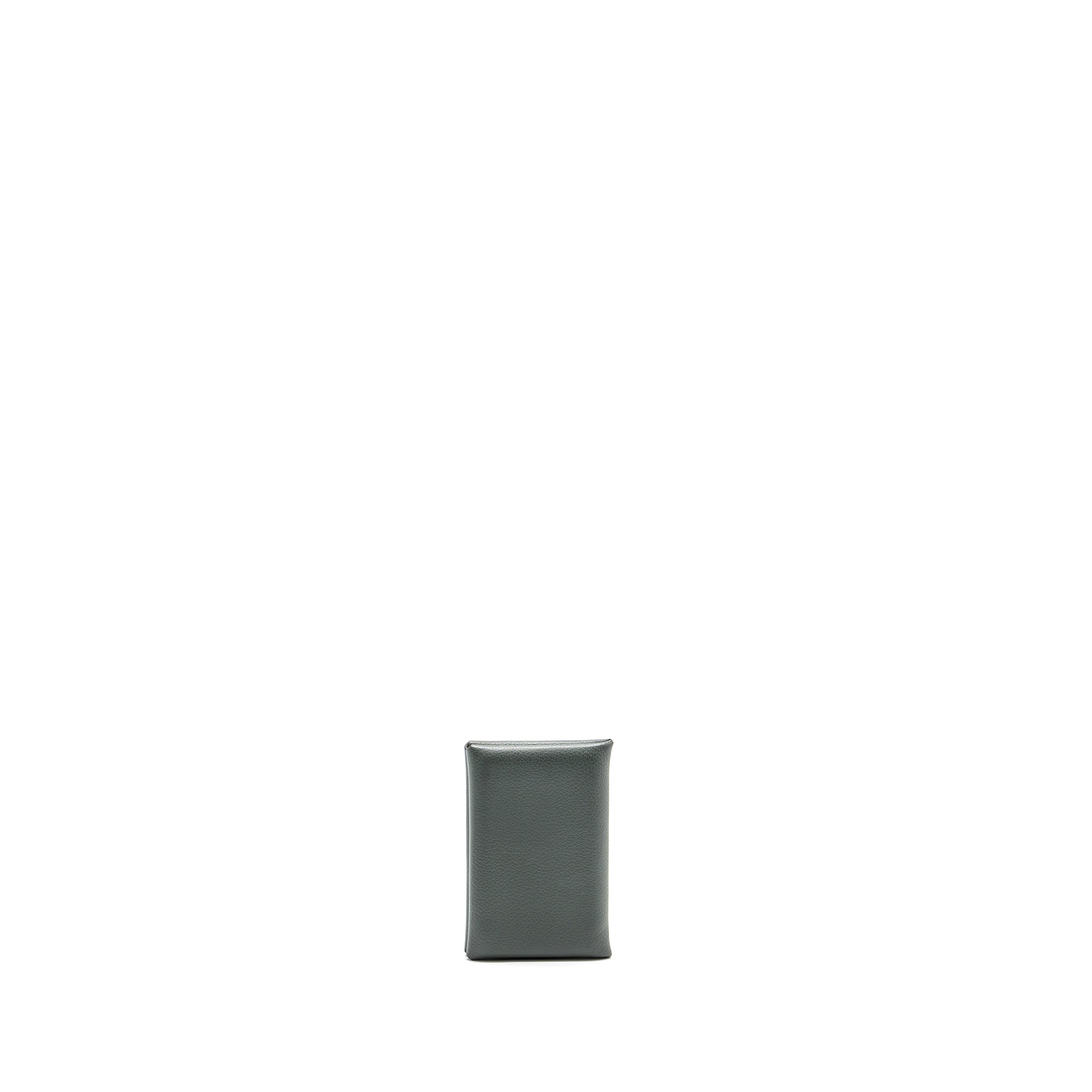 HERMES CALVI CARD HOLDER EVERCOLOR VERT AMANDE/GRIS PERLE SHW
