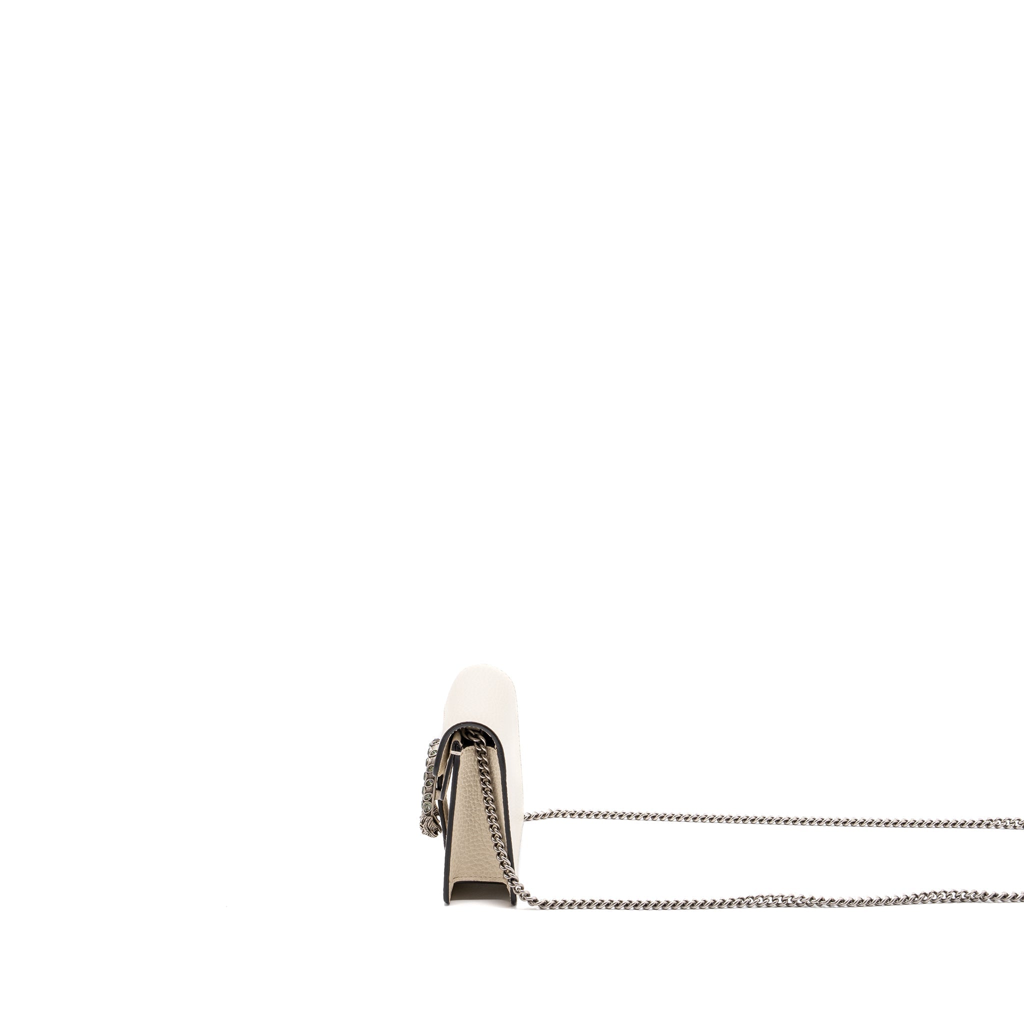 GUCCI SUPER MINI DIONYSUS CALFSKIN WHITE RUTHENIUM SHW