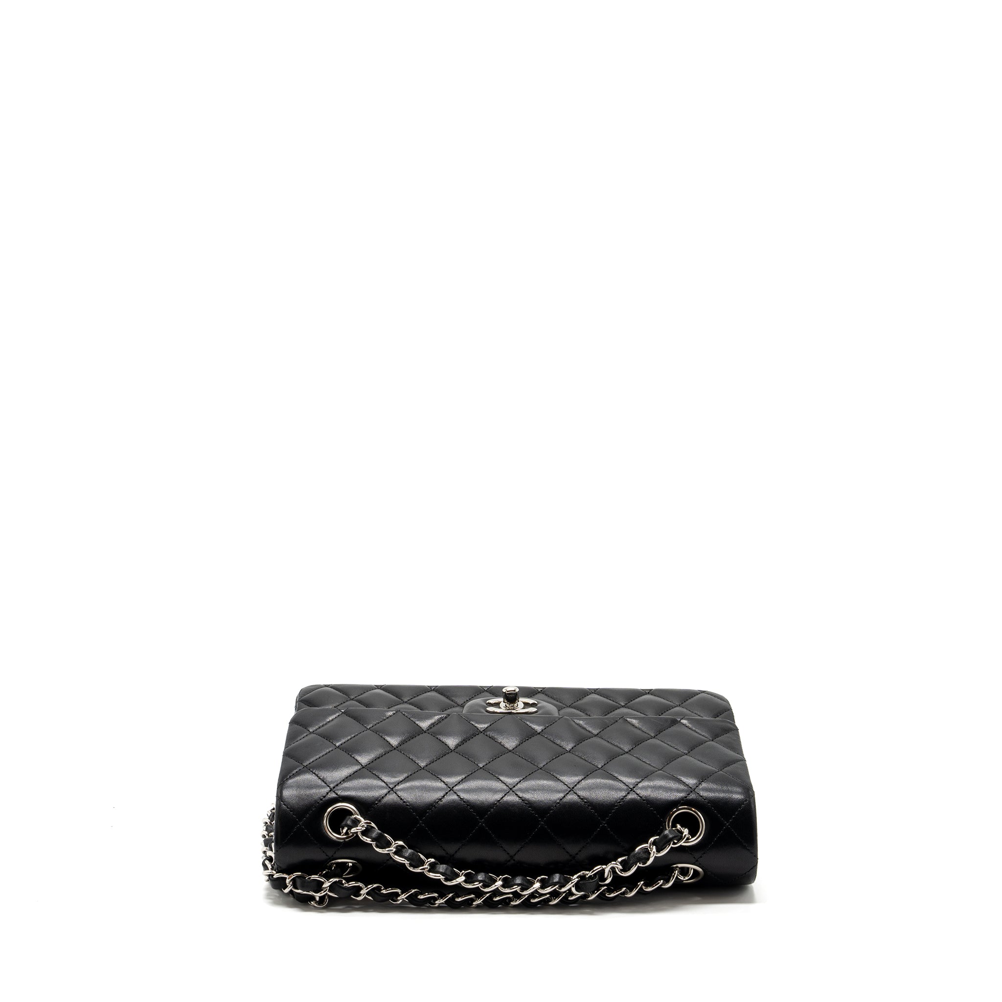 CHANEL MEDIUM CLASSIC DOUBLE FLAP BAG LAMBSKIN BLACK SHW