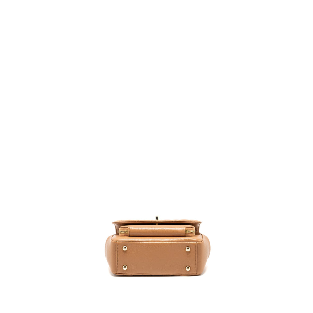 CHANEL SMALL BUSINESS AFFINITY CAVIAR DARK BEIGE LGHW