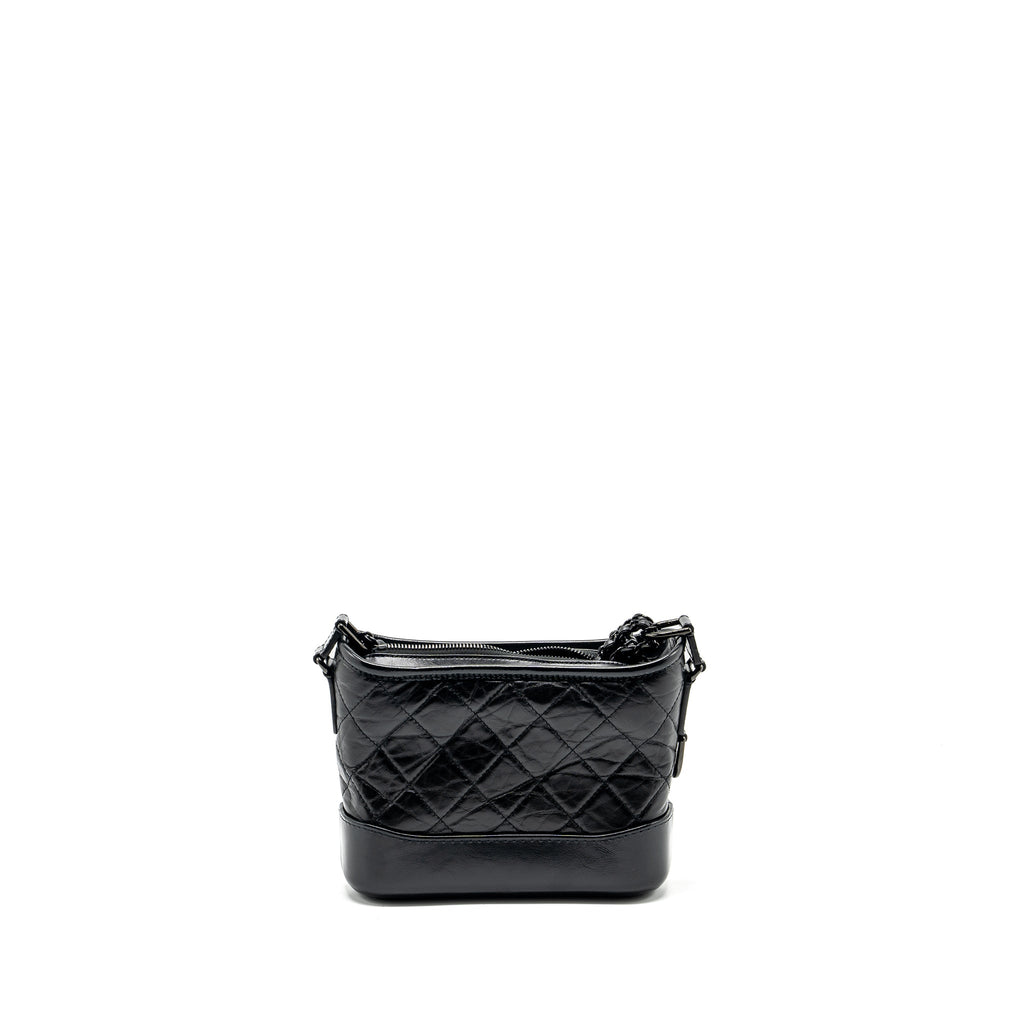 CHANEL SMALL GABRIELLE HOBO BAG AGED CALFSKIN SO BLACK