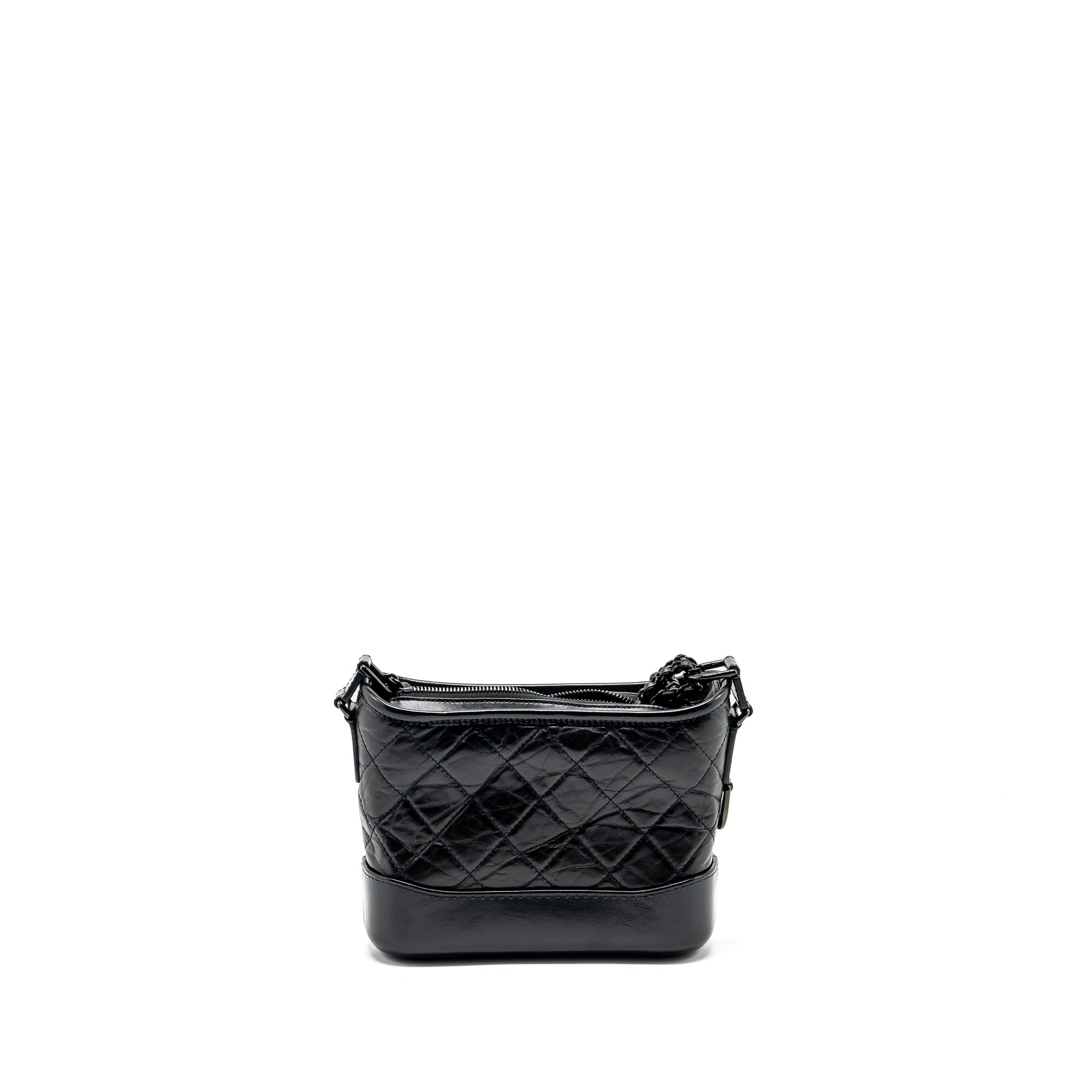 CHANEL SMALL GABRIELLE HOBO BAG AGED CALFSKIN SO BLACK