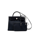 HERMES HERBAG 31 ZIP BAG CANVAS/ HUNTER BLACK SHW