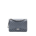 CHANEL MAXI CLASSIC DOUBLE FLAP BAG LAMBSKIN LAVENDER BLUE SHW