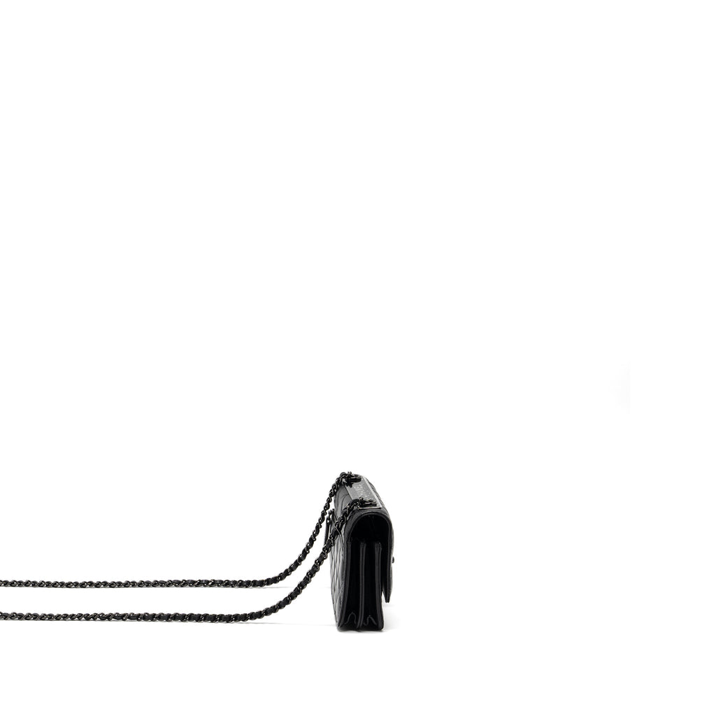 CHANEL TRENDY CC WALLET ON CHAIN LAMBSKIN BLACK WITH BLACK HARDWARE (MICROCHIP)
