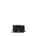 CHANEL CHEVRON FLAP BAG CALFSKIN BLACK GHW