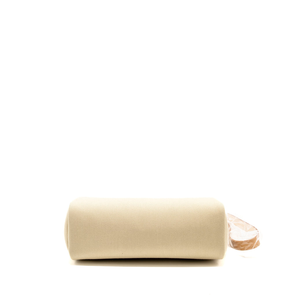 HERMES HERBAG 31 ZIP BAG CANVAS / HUNTER BETON / NATURAL SABLE GHW