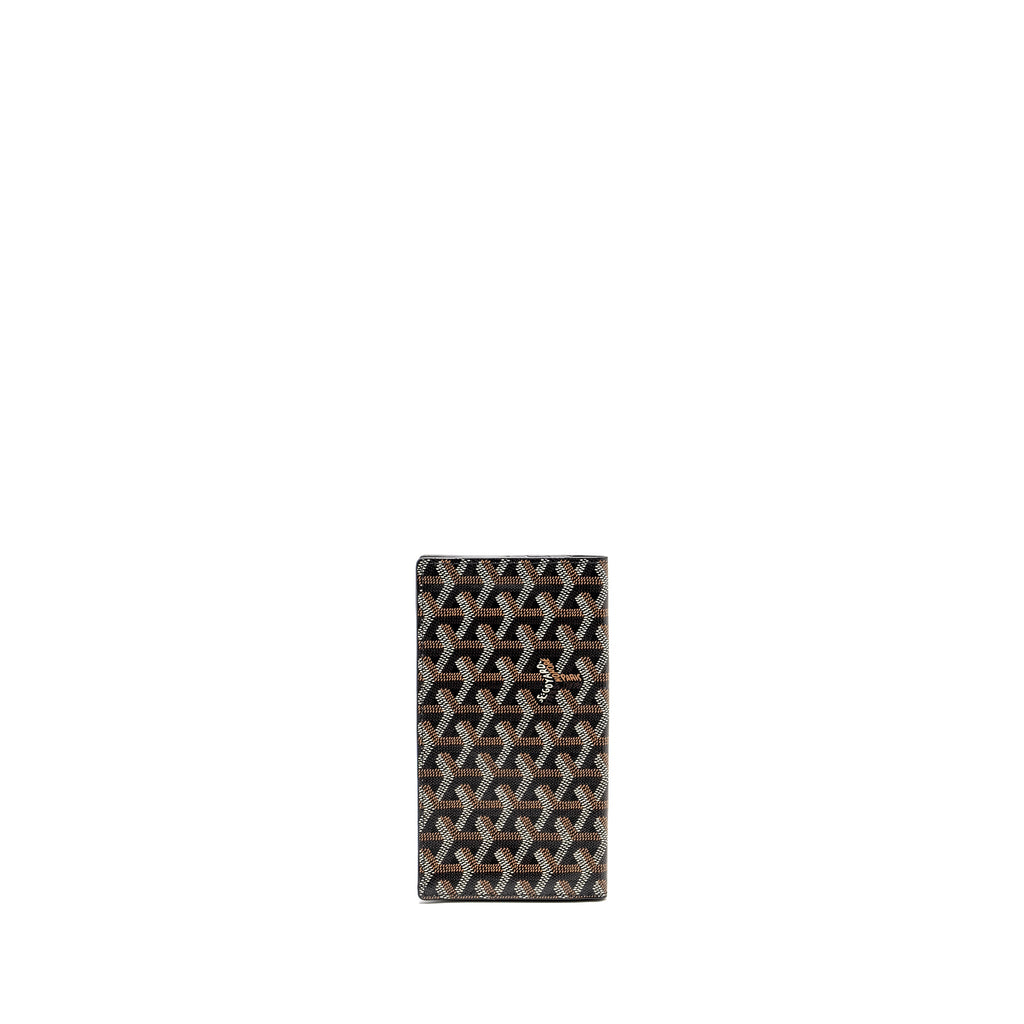 GOYARD SAINT ROCH LONG WALLET GOYARDINE CANVAS / CALFSKIN BLACK SHW