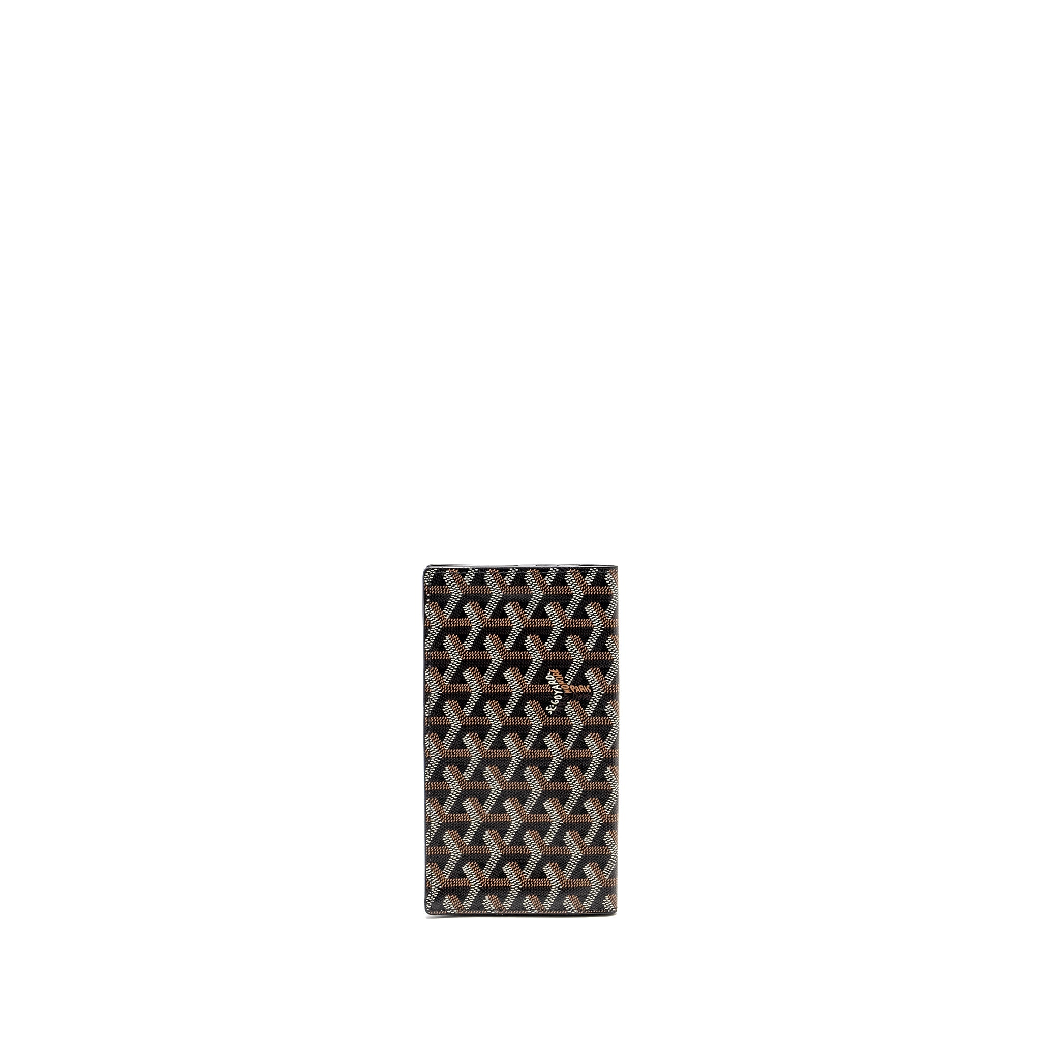 GOYARD SAINT ROCH LONG WALLET GOYARDINE CANVAS / CALFSKIN BLACK SHW