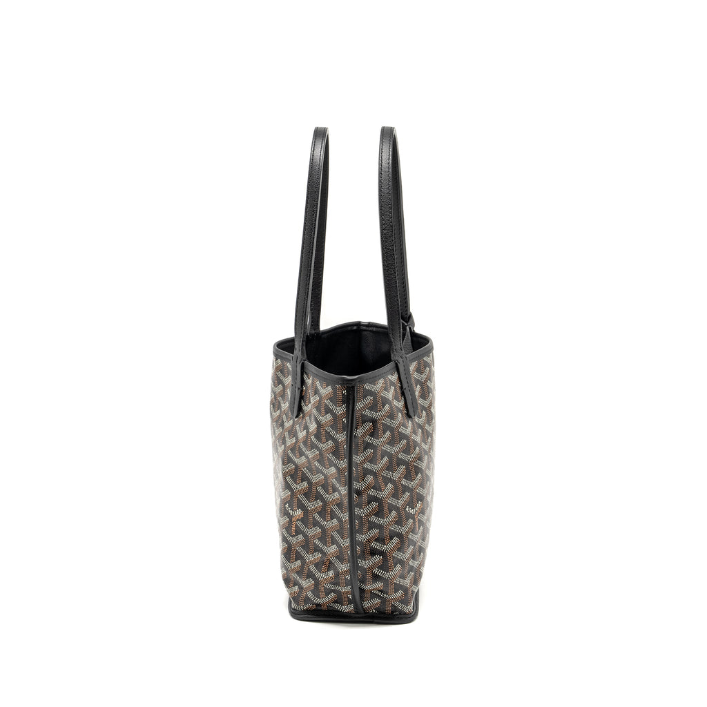 GOYARD MINI ANJOU TOTE GOYARDLINE CANVAS/ CALFSKIN BLACK SHW