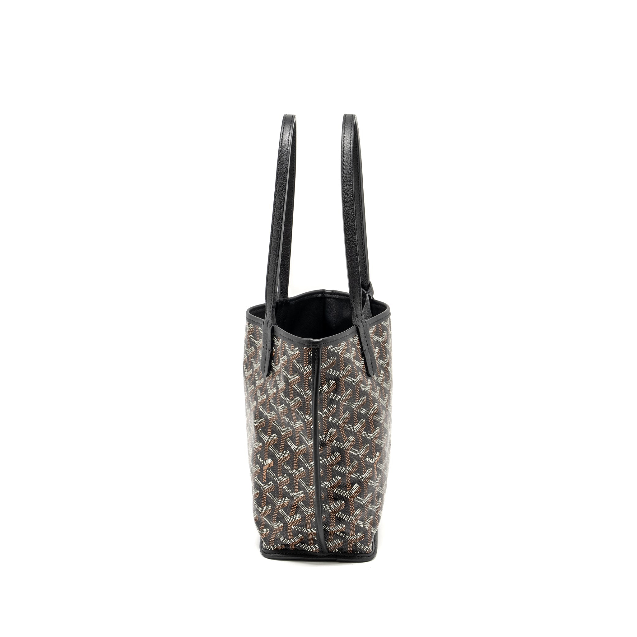 GOYARD MINI ANJOU TOTE GOYARDLINE CANVAS/ CALFSKIN BLACK SHW