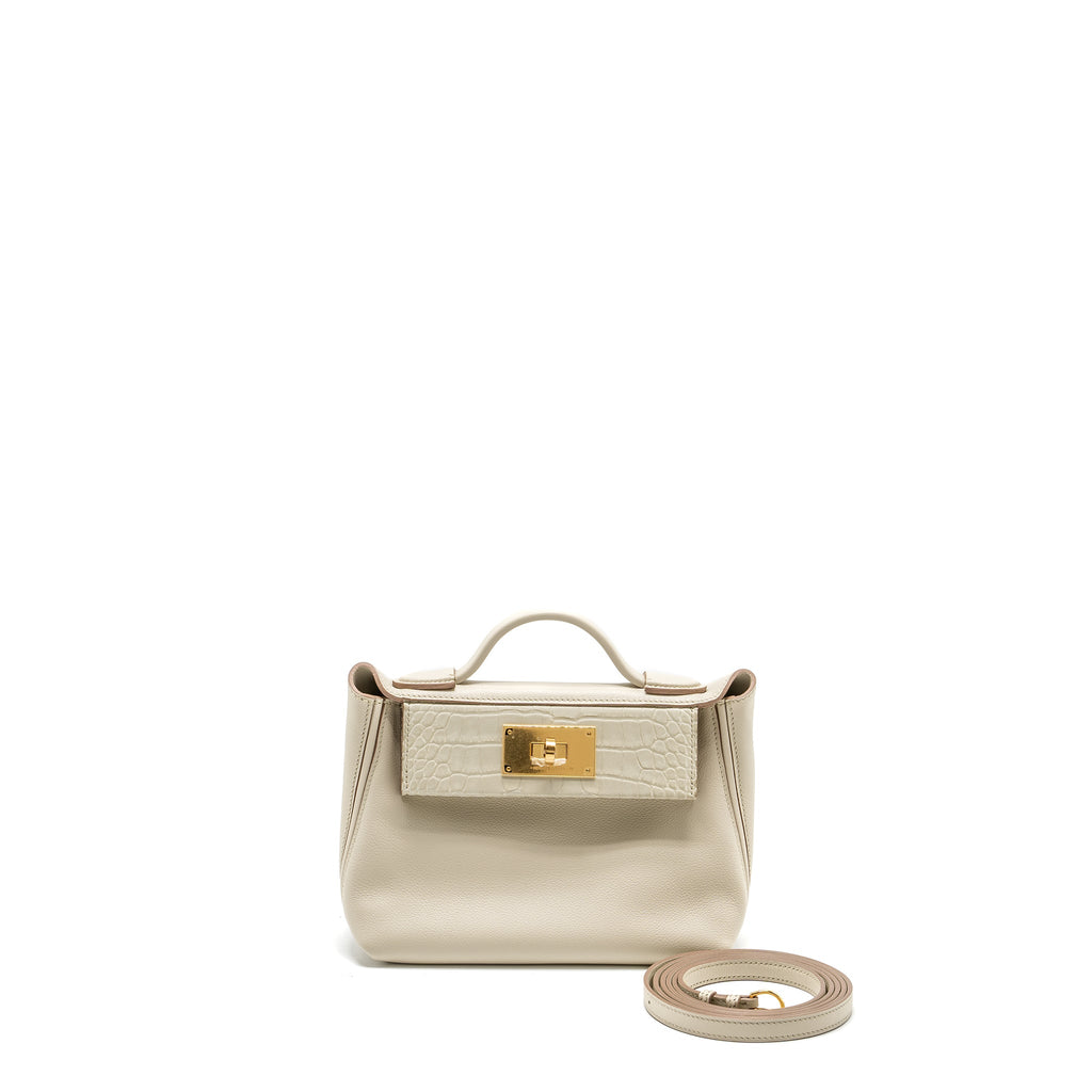 HERMES 24/24 2424-21 TOUCH EVERCOLOR /ALLIGATOR /SWIFT BETON GHW