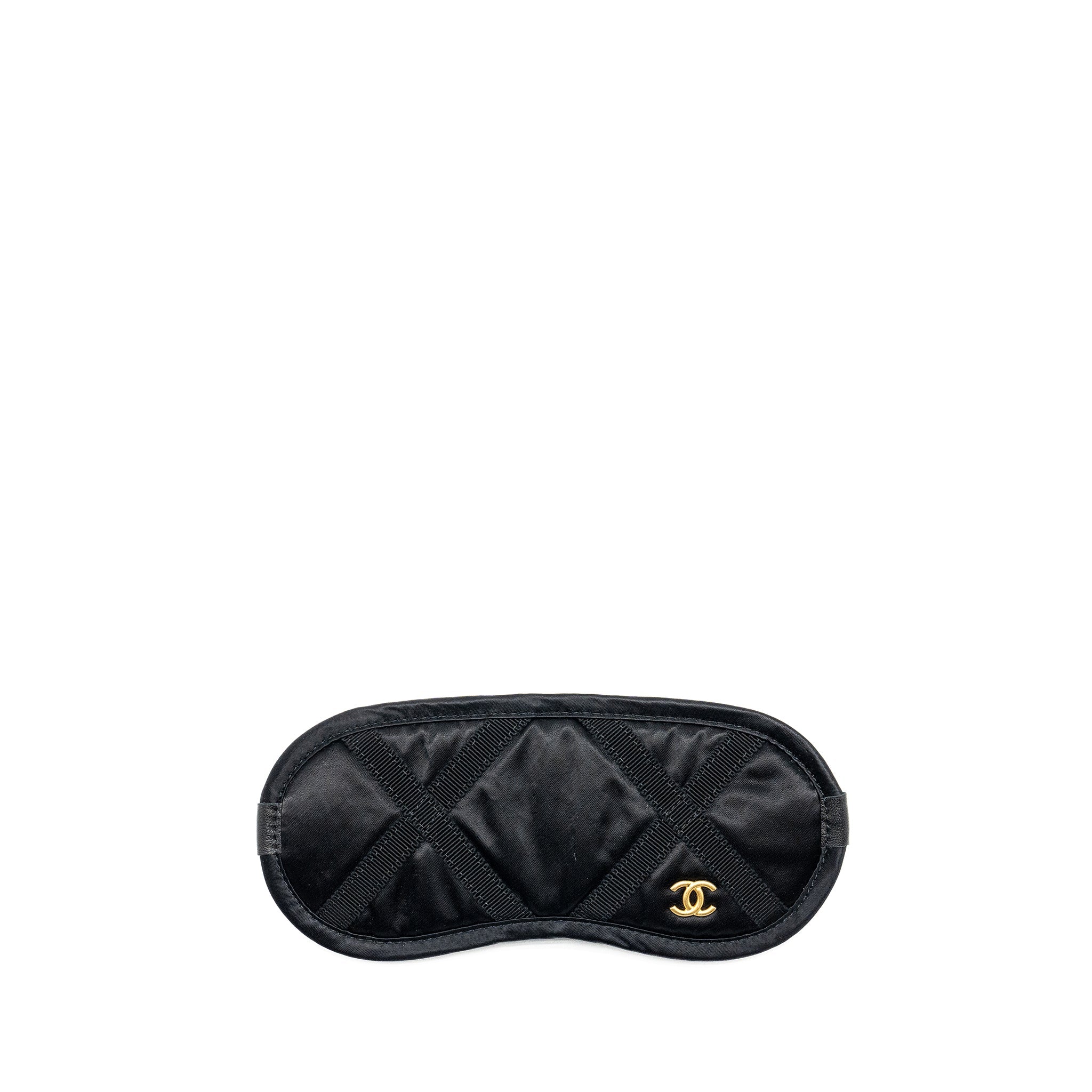 CHANEL 22P TRAVEL POUCH WITH SLEEP MASK NYLON BLACK GHW