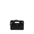 CHANEL 23S CLUTCH BAG WITH CHAIN CALFSKIN BLACK BRUSHED GHW (MICROCHIP)