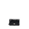 CHANEL SMALL CLASSIC DOUBLE FLAP BAG LAMBSKIN BLACK SHW (MICROCHIP)