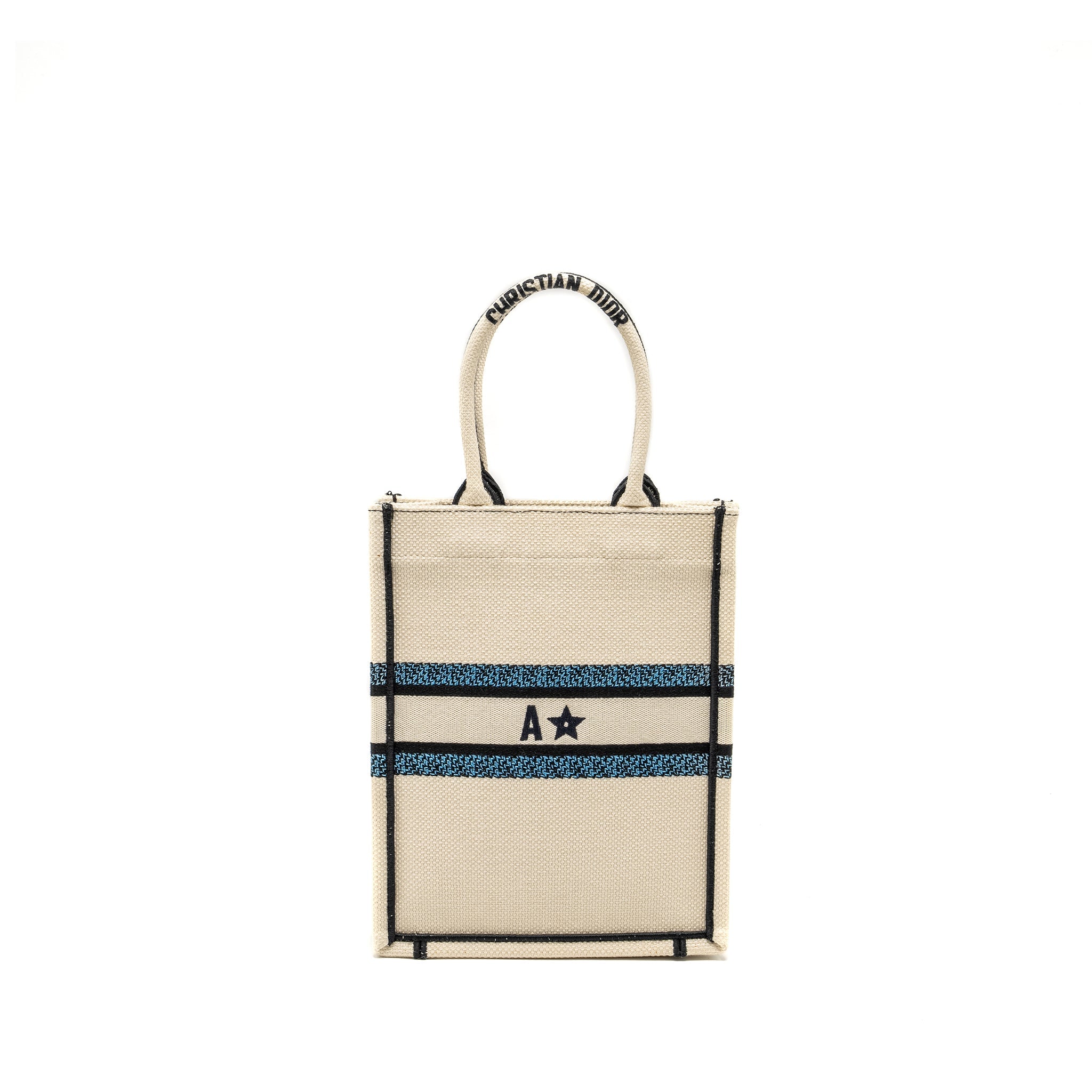 DIOR VERTICAL BOOKTOTE LUCKY STAR EMBROIDERY WHITE/MULTICOLOUR