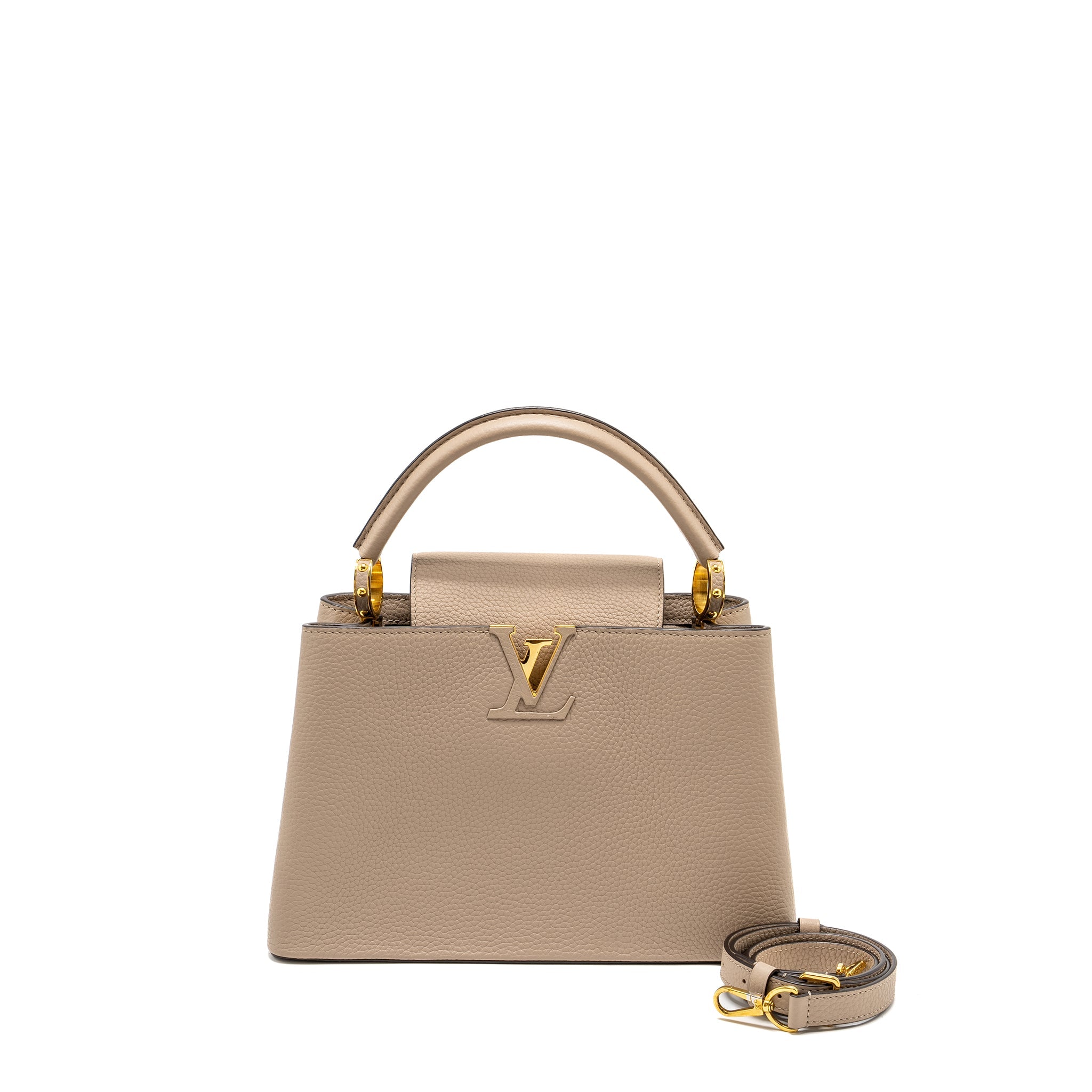 LOUIS VUITTON CAPUCINES PM CALFSKIN GREY GHW