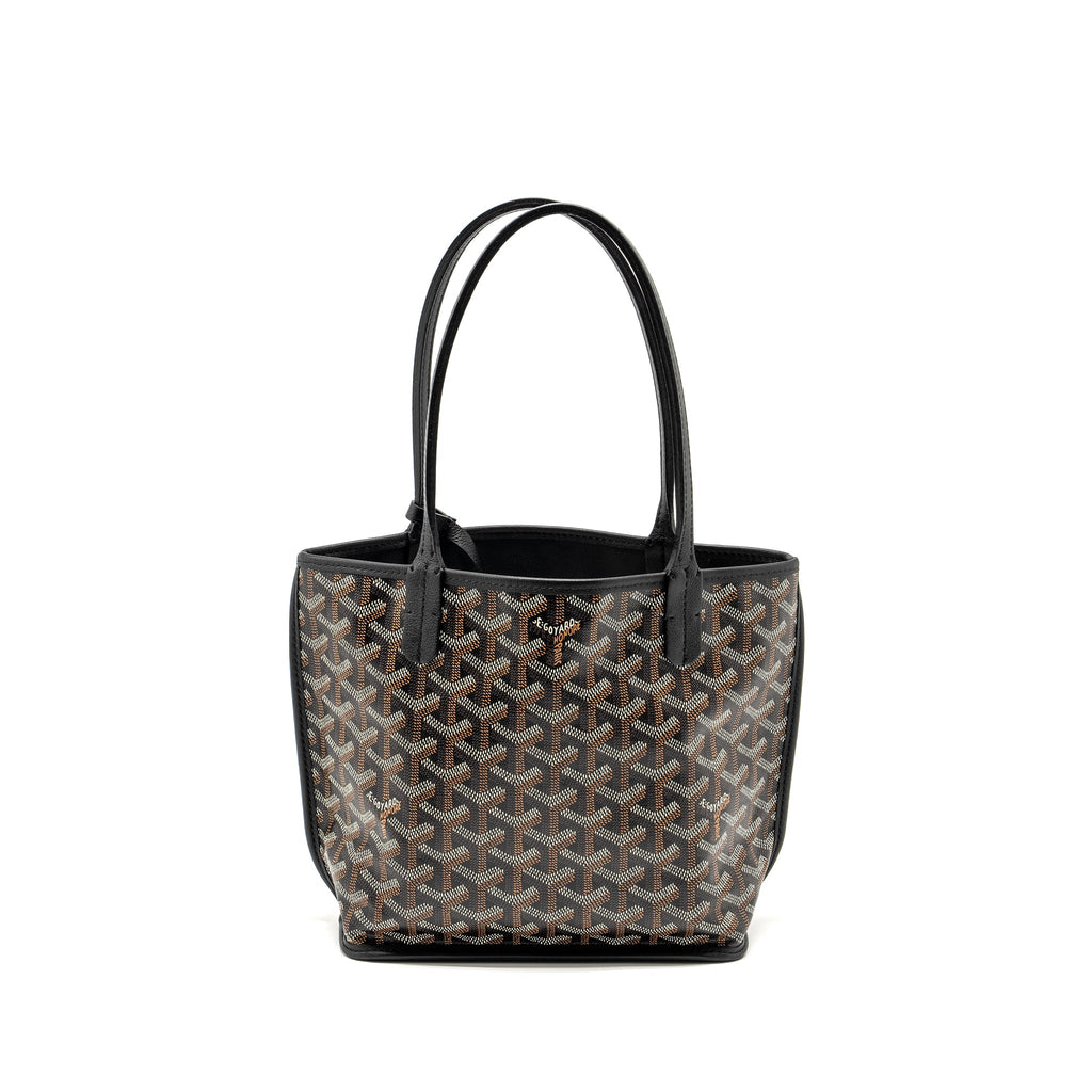 GOYARD MINI ANJOU TOTE GOYARDLINE CANVAS/ CALFSKIN BLACK SHW