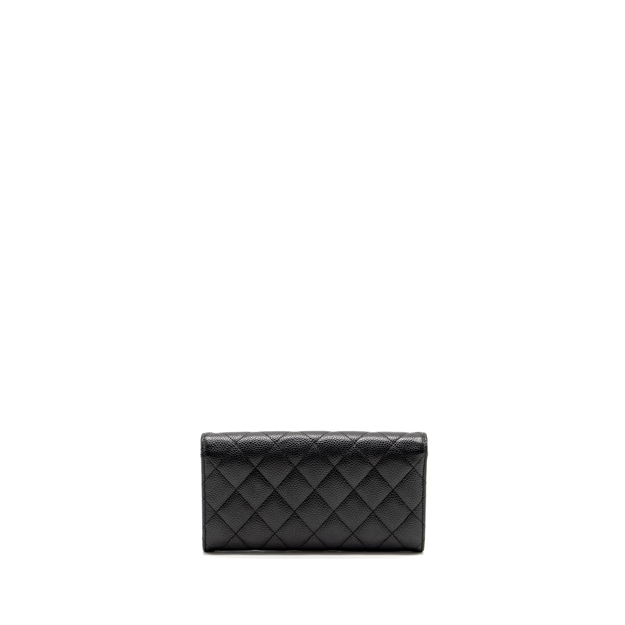 CHANEL CLASSIC FLAP LONG WALLET CAVIAR BLACK GHW