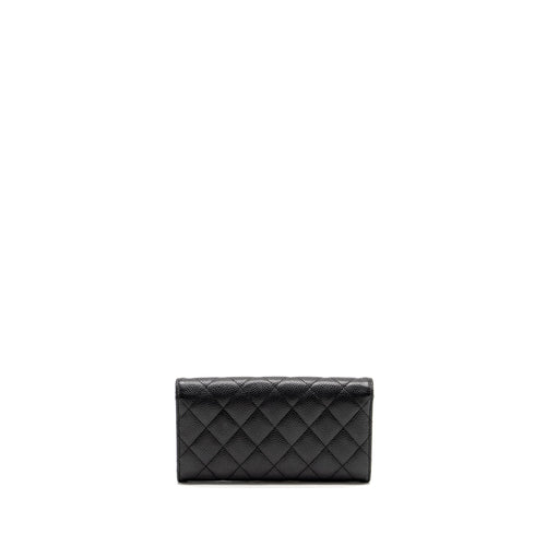 CHANEL CLASSIC FLAP LONG WALLET CAVIAR BLACK GHW