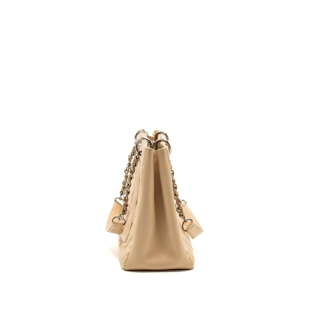 CHANEL GRAND SHOPPING TOTE BAG CAVIAR BEIGE SHW