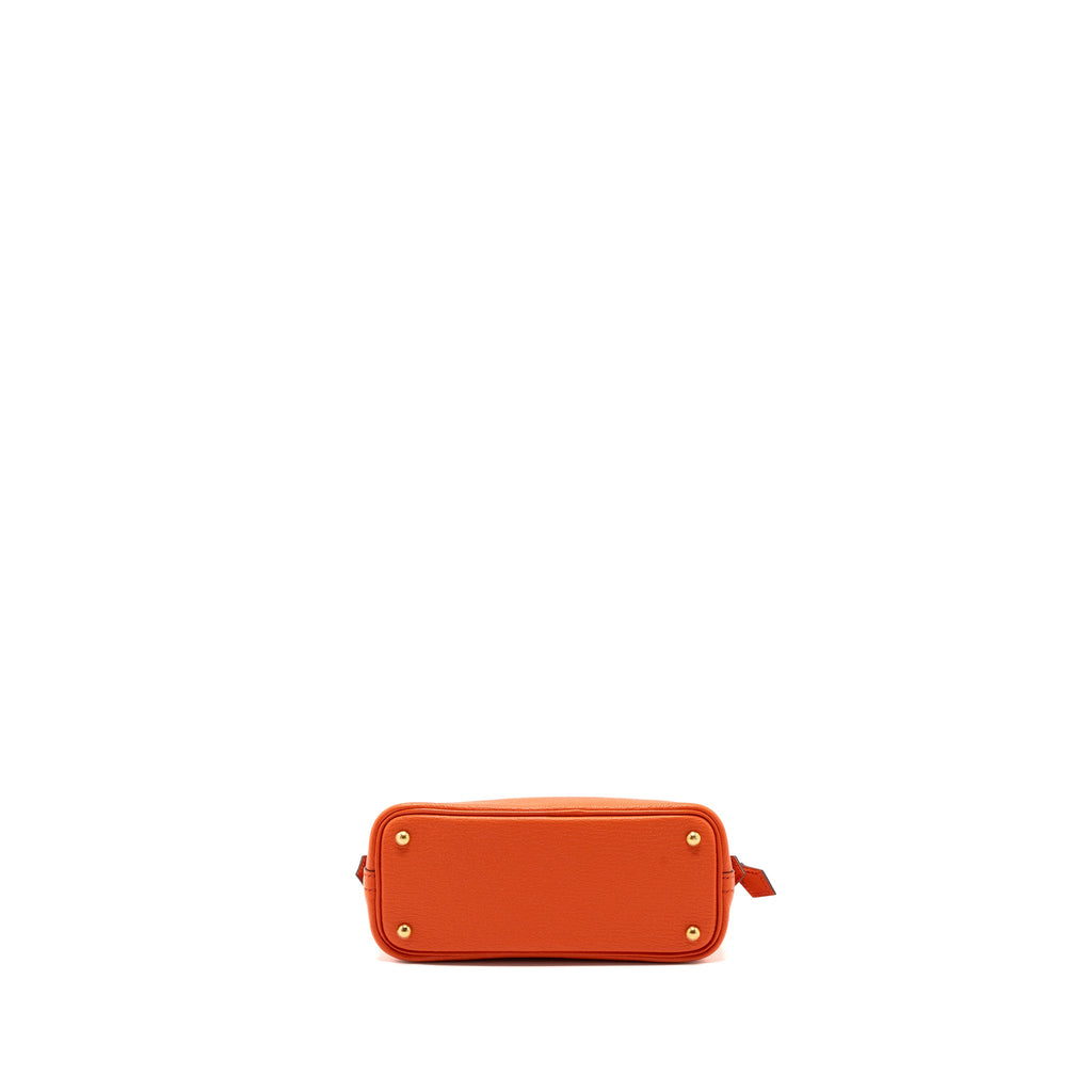 HERMES MINI BOLIDE CHEVRE MYSORE POPPY ORANGE GHW