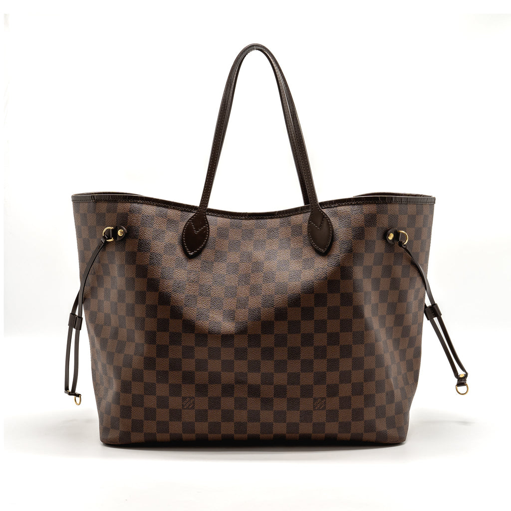 LOUIS VUITTON NEVERFULL GM DAMIER EBENE WITH GHW