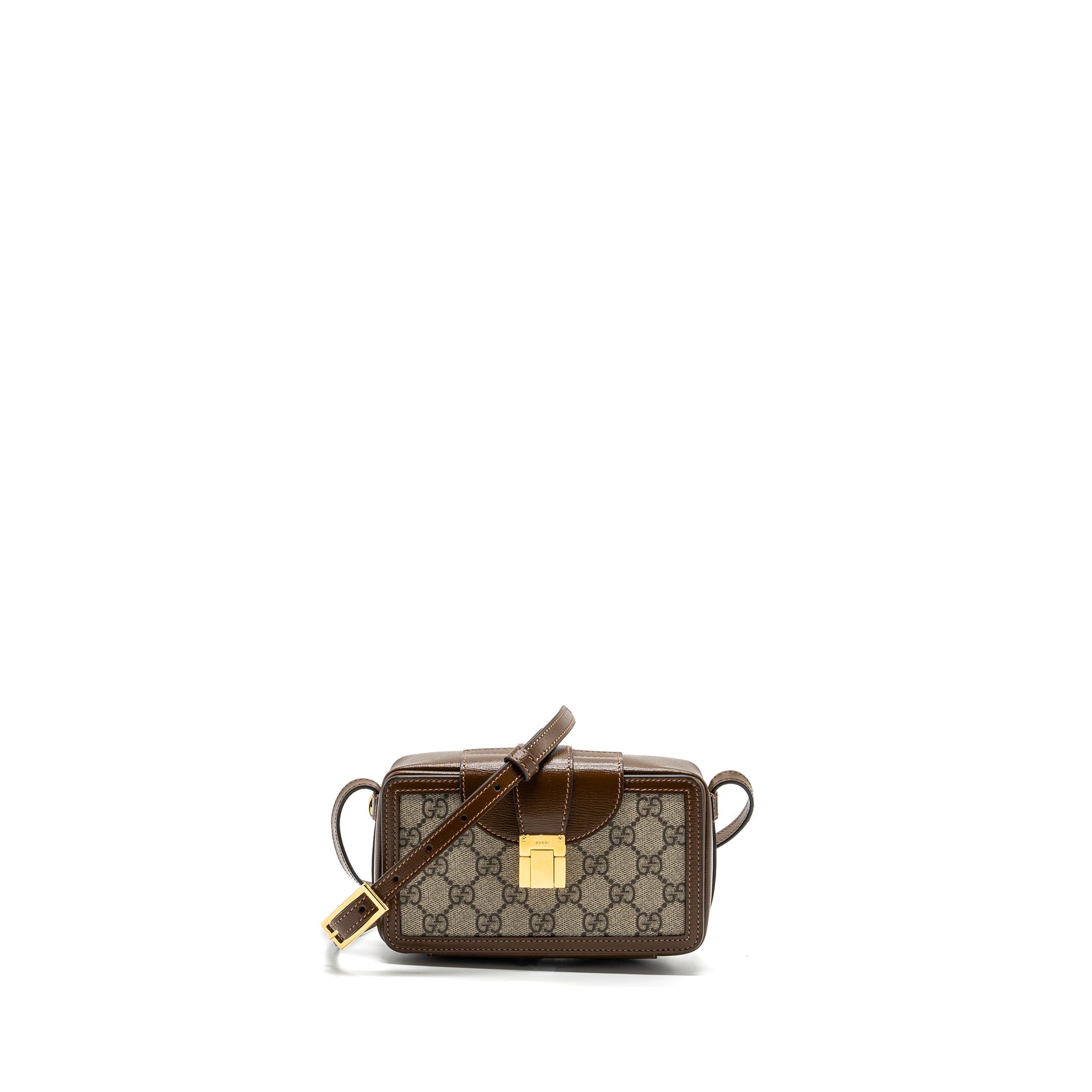 GUCCI MINI BAG WITH INTERLOCKING G GG SUPREME CANVAS/ LEATHER GHW