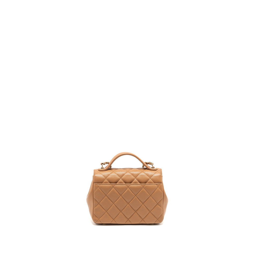 CHANEL SMALL BUSINESS AFFINITY CAVIAR DARK BEIGE LGHW