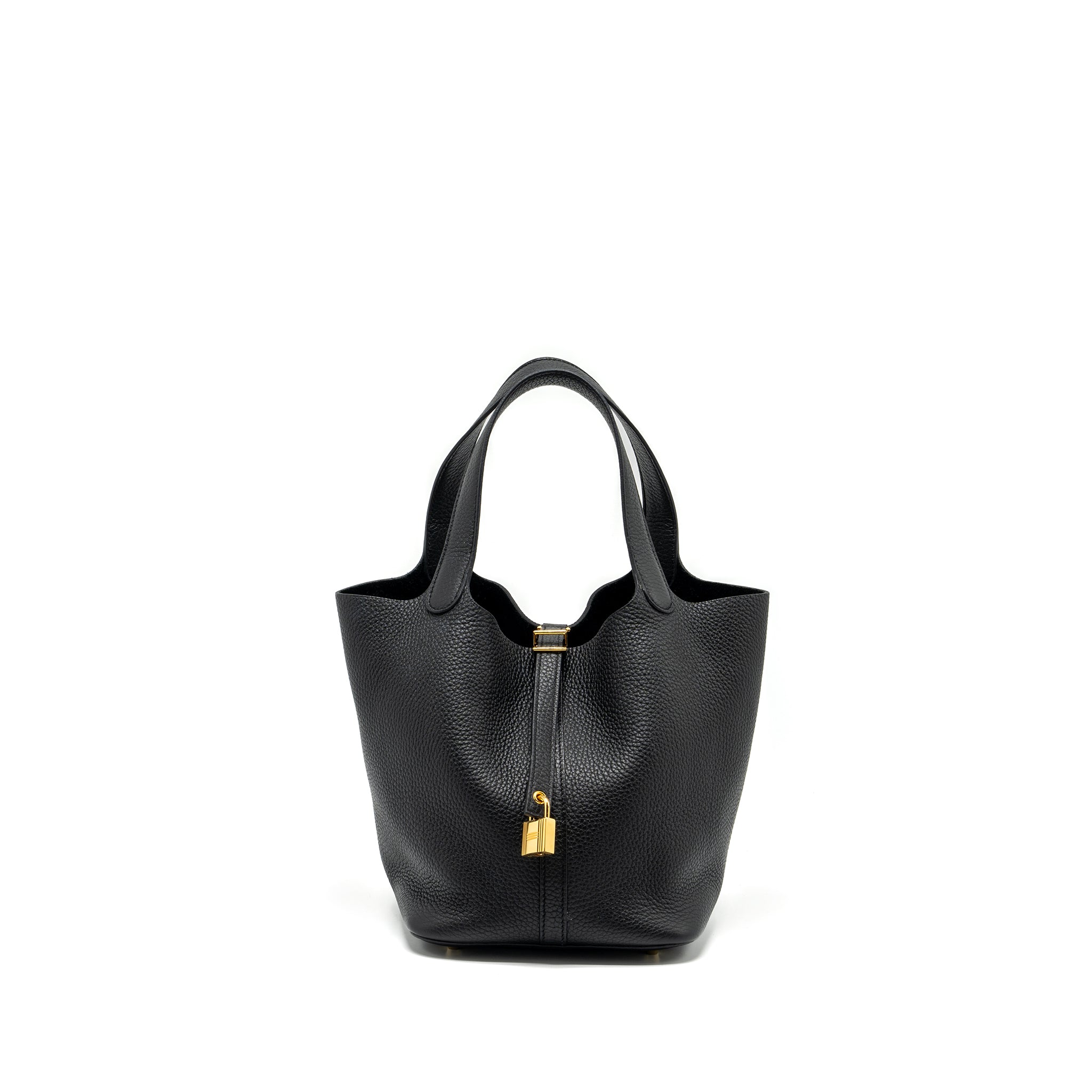 HERMES PICOTIN 22 LOCK BAG CLEMENCE BLACK GHW
