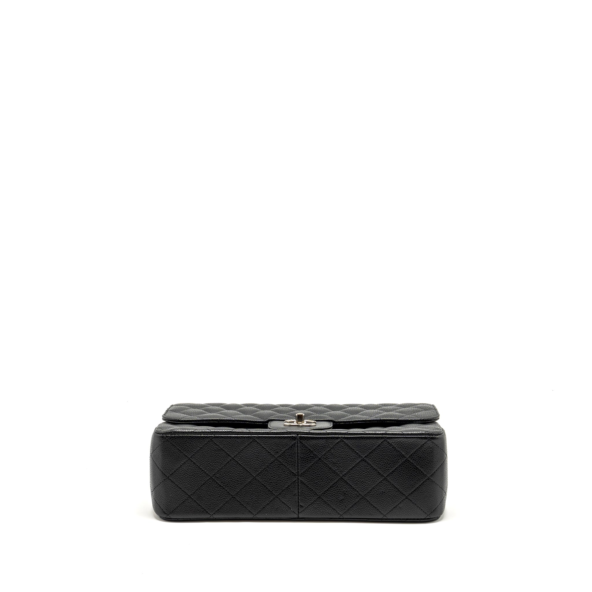 CHANEL JUMBO CLASSIC DOUBLE FLAP BAG CAVIAR BLACK SHW